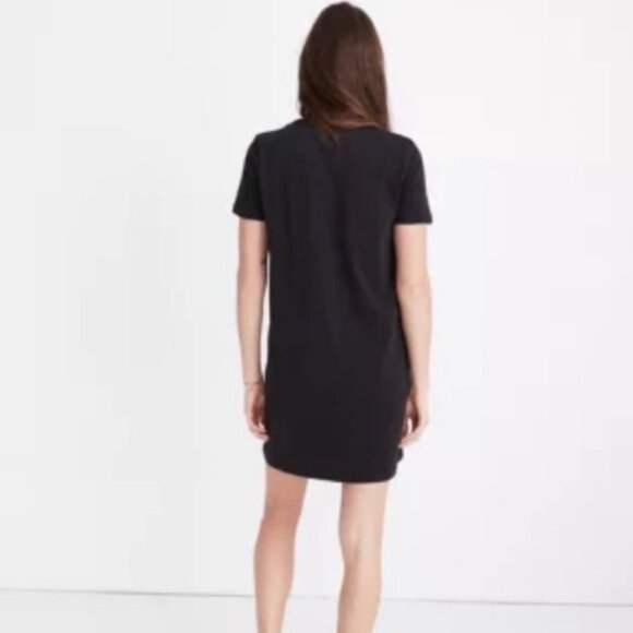 Women's XS Madewell Short Sleeve Black Tee Dress - Picture 2 of 8